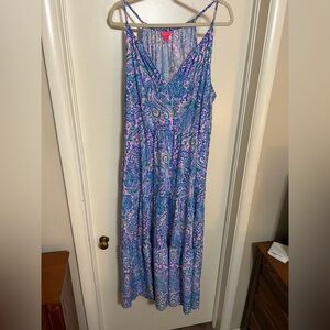 Lilly Pulitzer Blue and Pink Maxi Sundress